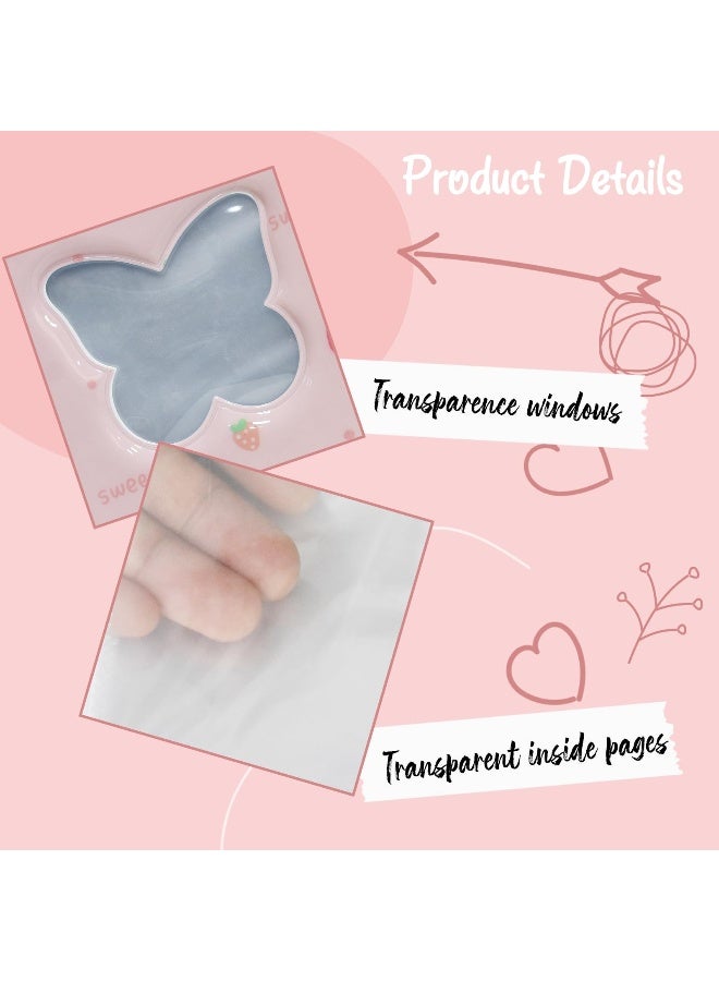 Babyfond 3 Inch Mini Photo Album Kpop Photocard Binder, Butterfly Hollow Photocard Holder Book, Business Card Book Holder, Photocard Sleeves 40 Pockets (Pink) - Image 4